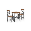 Dining Table and Chairs Set – Steel Frame – Rustic Brown and Black – Industrial Style, Easy Assembly