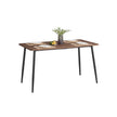 Dining Table – Natural Walnut and Ink Black – Seats 4-6 People – Heat-Resistant Surface, Quick Assembly, 75 x 140 x 75 cm