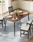 Dining Table – Natural Walnut and Ink Black – Seats 4-6 People – Heat-Resistant Surface, Quick Assembly, 75 x 140 x 75 cm