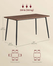 Dining Table – Natural Walnut and Ink Black – Seats 4-6 People – Heat-Resistant Surface, Quick Assembly, 75 x 140 x 75 cm