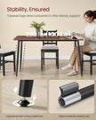 Dining Table – Natural Walnut and Ink Black – Seats 4-6 People – Heat-Resistant Surface, Quick Assembly, 75 x 140 x 75 cm