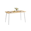 Dining Table – Engineered Wood – Golden Oak and Cloud White – Seats 4-6 with Heat-Resistant Surface