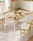 Dining Table – Engineered Wood – Golden Oak and Cloud White – Seats 4-6 with Heat-Resistant Surface
