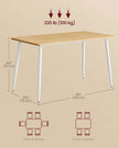 Dining Table – Engineered Wood – Golden Oak and Cloud White – Seats 4-6 with Heat-Resistant Surface