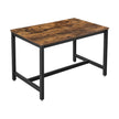 Dining Table – Metal Frame – Rustic Brown – Heavy Duty, Seats 4