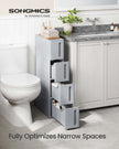 Rolling Storage Cart – Plastic – Grey – 4 Drawer Design on Wheels