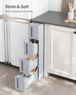 Rolling Storage Cart – Plastic – Grey – 4 Drawer Design on Wheels