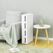 4-Drawer Storage Cart – Plastic – White – Rolling and Space Saving Design