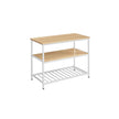 Bakers Rack – Steel and Wood – Rustic Brown and White – Large Worktop, Easy Assembly