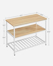 Bakers Rack – Steel and Wood – Rustic Brown and White – Large Worktop, Easy Assembly