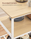 Bakers Rack – Steel and Wood – Rustic Brown and White – Large Worktop, Easy Assembly