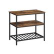 Kitchen Island – Steel – Industrial Gray – 3-Tier Design with Worktop