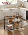 Kitchen Island – Steel – Industrial Gray – 3-Tier Design with Worktop