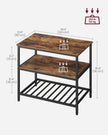 Kitchen Island – Steel – Industrial Gray – 3-Tier Design with Worktop