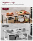 Kitchen Island – Steel – Rustic Brown and Black – Large Worktop with 3 Shelves