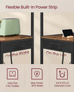 Kitchen Bakers Rack – Engineered Wood – Rustic Brown and Ink Black – 4-Tier with Power Outlet and Adjustable Shelf