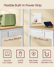 Bakers Rack – Engineered Wood – Golden Oak and Matte White – 4-Tier with Power Outlet and Adjustable Shelf