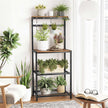 Kitchen Baker's Rack – Metal – Rustic Brown and Black – Storage Shelves with Hooks