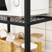 Kitchen Baker's Rack – Metal – Rustic Brown and Black – Storage Shelves with Hooks