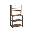 Kitchen Storage Rack – Steel – Heather Greige and Ink Black – 6 Shelves and 6 Hooks