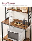 Kitchen Storage Rack – Steel – Heather Greige and Ink Black – 6 Shelves and 6 Hooks