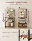 Kitchen Storage Rack – Steel – Heather Greige and Ink Black – 6 Shelves and 6 Hooks