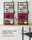 Kitchen Storage Rack – Steel – Charcoal Grey and Ink Black – 6 Shelves and 6 Hooks