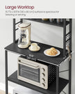 Kitchen Storage Rack – Steel – Charcoal Grey and Ink Black – 6 Shelves and 6 Hooks