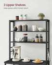 Kitchen Storage Rack – Steel – Charcoal Grey and Ink Black – 6 Shelves and 6 Hooks