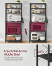 Kitchen Storage Rack – Steel – Charcoal Grey and Ink Black – 6 Shelves and 6 Hooks