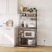 Kitchen Storage Rack – Steel – Rustic Brown and Ink Black – Featuring Power Outlet and 14 Hooks