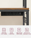 Kitchen Storage Rack – Steel – Rustic Brown and Ink Black – Featuring Power Outlet and 14 Hooks