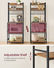 Kitchen Storage Rack – Steel – Rustic Brown and Ink Black – Features Power Outlet and Hooks