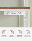 Kitchen Storage Rack – Steel Frame – Rustic Walnut and White – Power Outlet and 14 Hooks