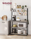 Baker’s Rack – Metal and Wood – Rustic Brown and Black – 6-Tier Kitchen Storage with Hooks