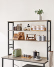 Baker’s Rack – Metal and Wood – Rustic Brown and Black – 6-Tier Kitchen Storage with Hooks