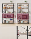 Baker’s Rack – Metal and Wood – Rustic Brown and Black – 6-Tier Kitchen Storage with Hooks