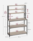 Baker’s Rack – Metal and Wood – Rustic Brown and Black – 6-Tier Kitchen Storage with Hooks
