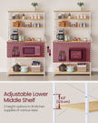 Kitchen Storage Rack – Steel – Oak and White – 6 Shelves and 6 Hooks