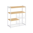 Kitchen Island – Metal – Industrial Style – Features 2 Metal Mesh Baskets, Shelves, and Hooks