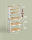 Baker's Rack – Wood and Metal – Rustic Brown and Ink Black – Kitchen Storage with Power Outlet and Hooks