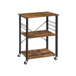 Serving Trolley – Metal – Industrial Design – 3 Shelves with Hooks