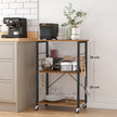 Serving Trolley – Metal – Industrial Design – 3 Shelves with Hooks