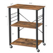 Serving Trolley – Metal – Industrial Design – 3 Shelves with Hooks