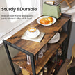 Baker's Rack – Metal – Rustic Brown – Includes 2 Mesh Baskets, Shelves, and Hooks