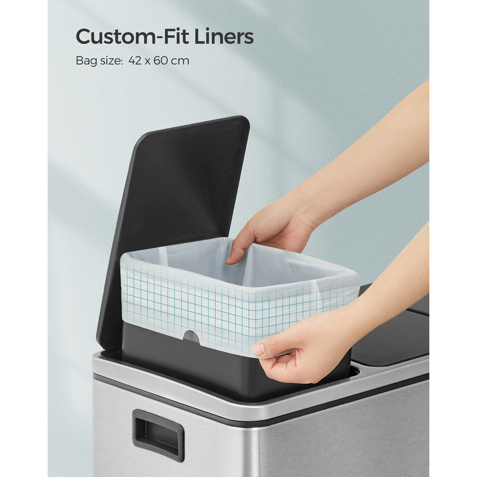 Bin Liners – Plastic – White – Drawstring, 15-20L Capacity, 40 Pieces
