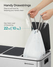 Drawstring Rubbish Bags – Plastic – White – Pre-Separated for 15-20L Kitchen Bins, 40 Pieces per Roll