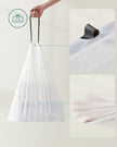 Drawstring Rubbish Bags – Plastic – White – Pre-Separated for 15-20L Kitchen Bins, 40 Pieces per Roll