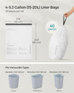 Drawstring Rubbish Bags – Plastic – White – Pre-Separated for 15-20L Kitchen Bins, 40 Pieces per Roll