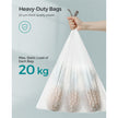 25L Drawstring Rubbish Bags – Plastic – White – 40 Pieces